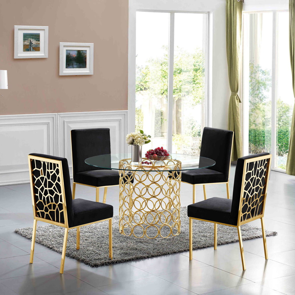 Opal - Dining Chair with Gold Legs (Set of 2)