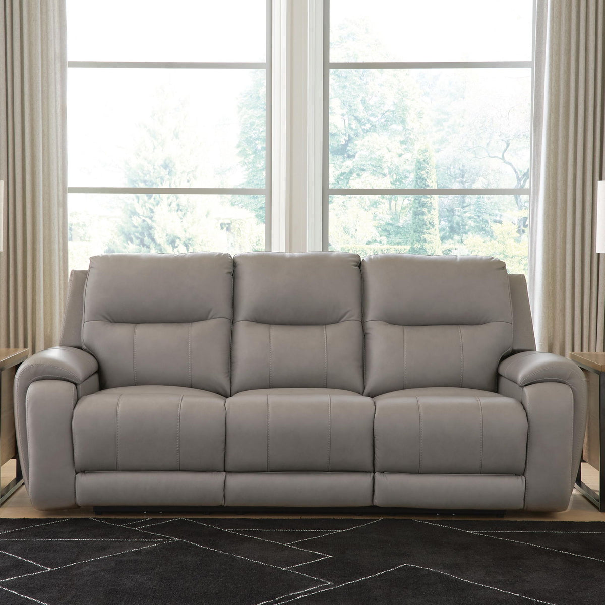 Real Moments - Power Reclining Sofa With Audio Seating - Ash
