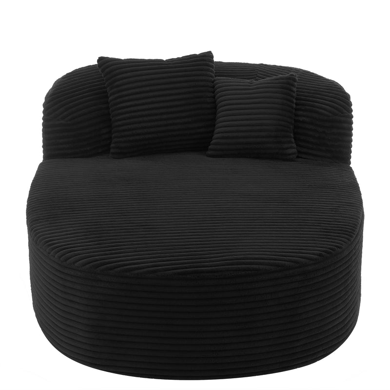 Modern Chaise Lounge Sofa Boneless Couch With Supportive Pillows