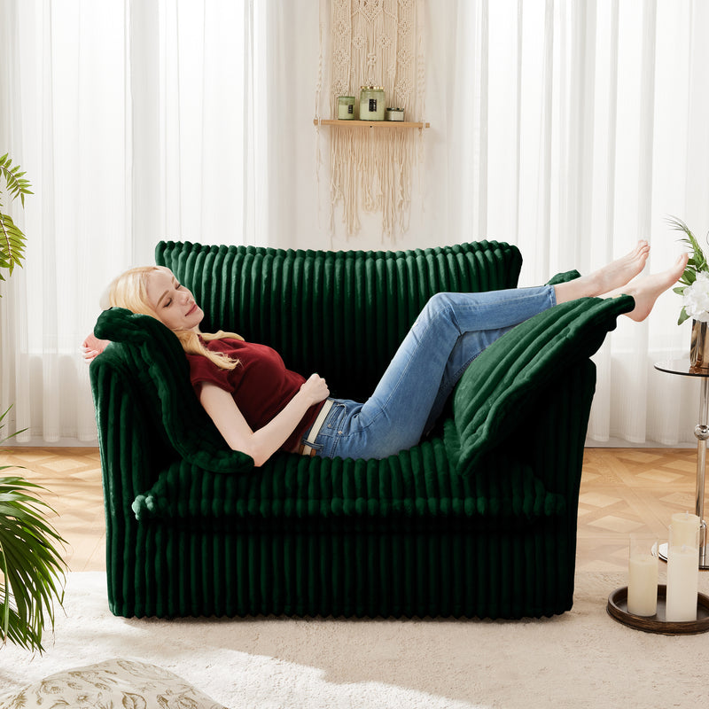 Slipcovered Corduroy Armchair - Green Corduroy