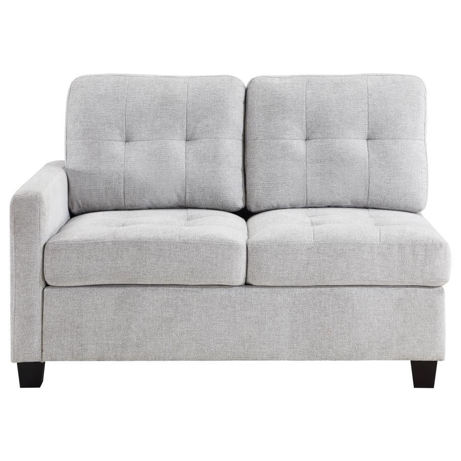 Georgina - Upholstered LAF Chair Steel - Beige
