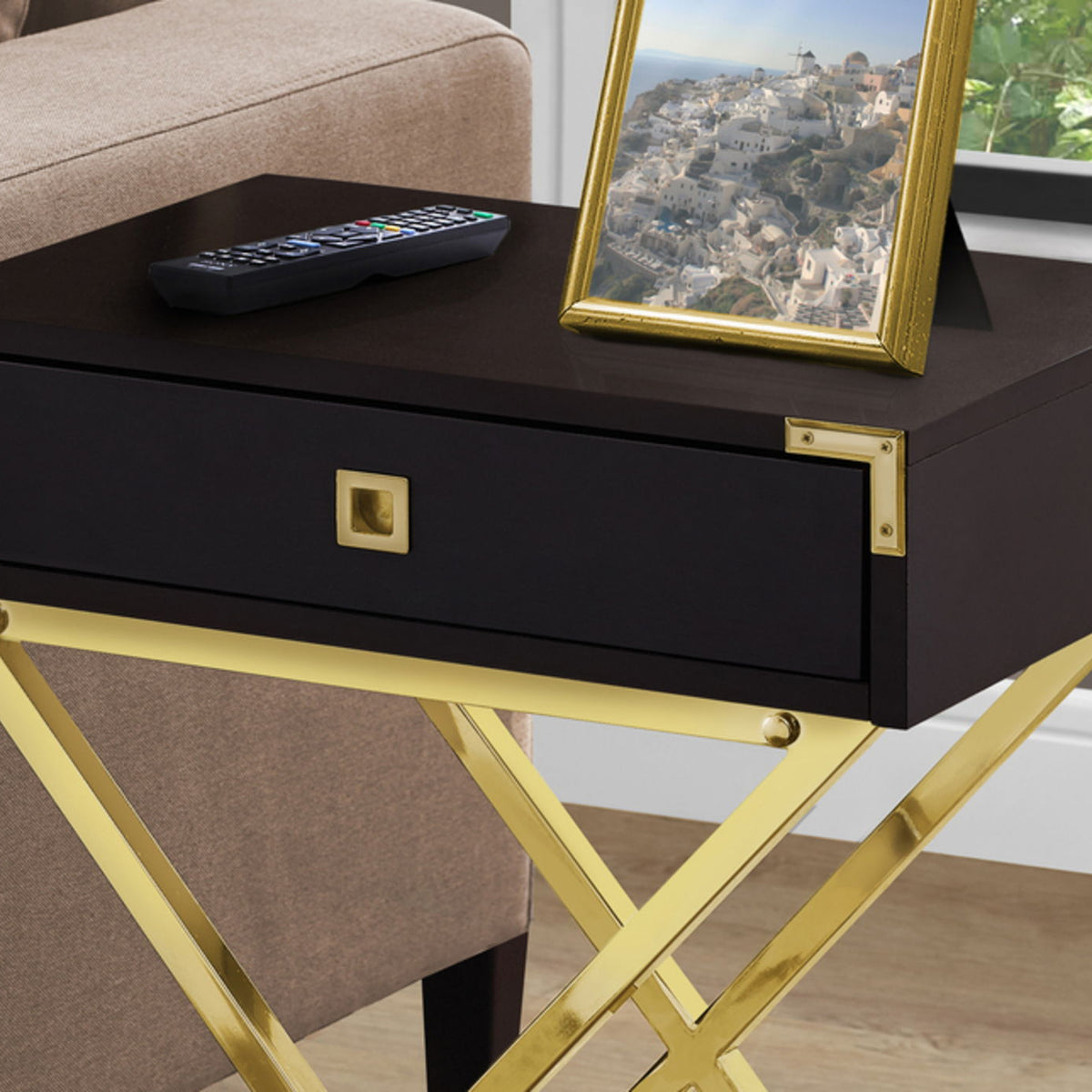 Accent Side Table, Storage Drawer, Stylish Design Contemporary & Modern