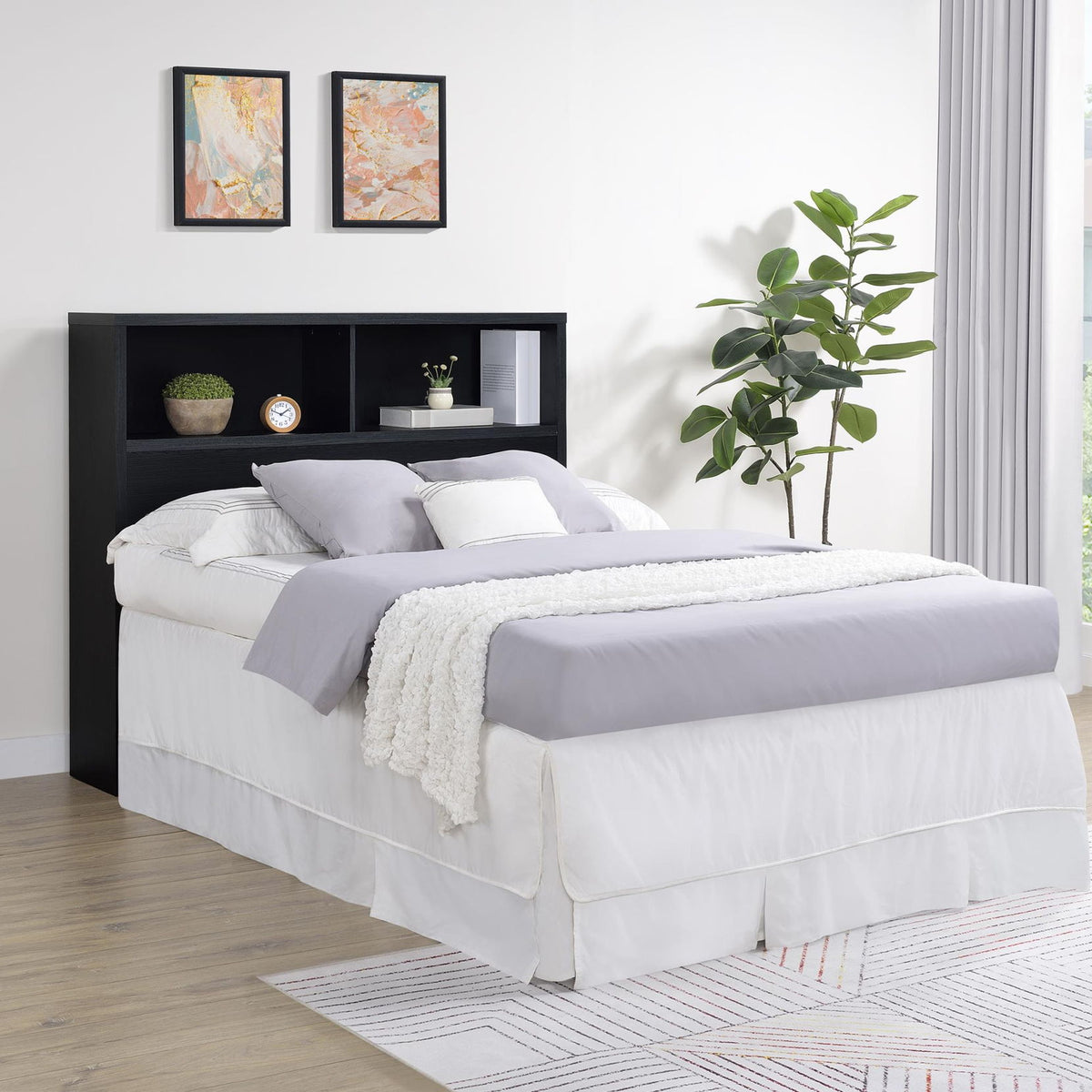 Westpark 49-inch Full Bookcase Headboard Black