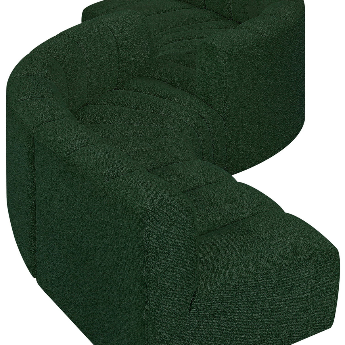 Arc - Boucle Fabric 6 Piece Modular Sofa - Black