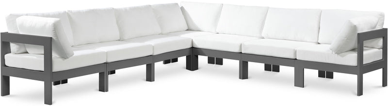 Nizuc - Outdoor Patio 7 Piece Modular Sectional With Gray Frame