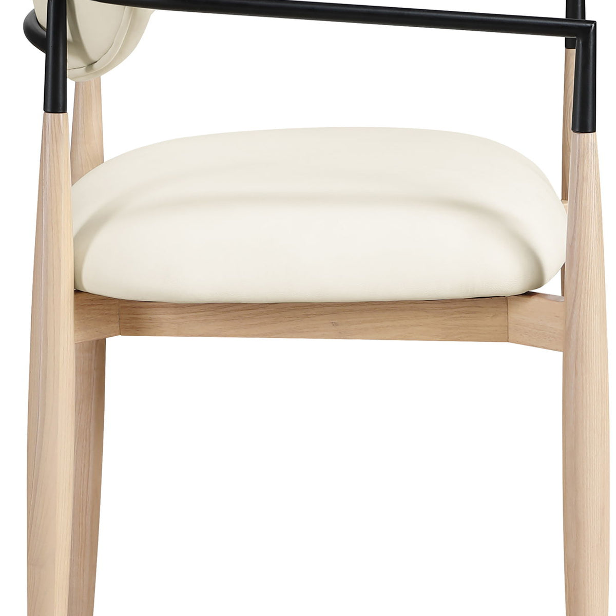 Riccio - Faux Leather Dining Arm Chair (Set of 2) - Natural Frame