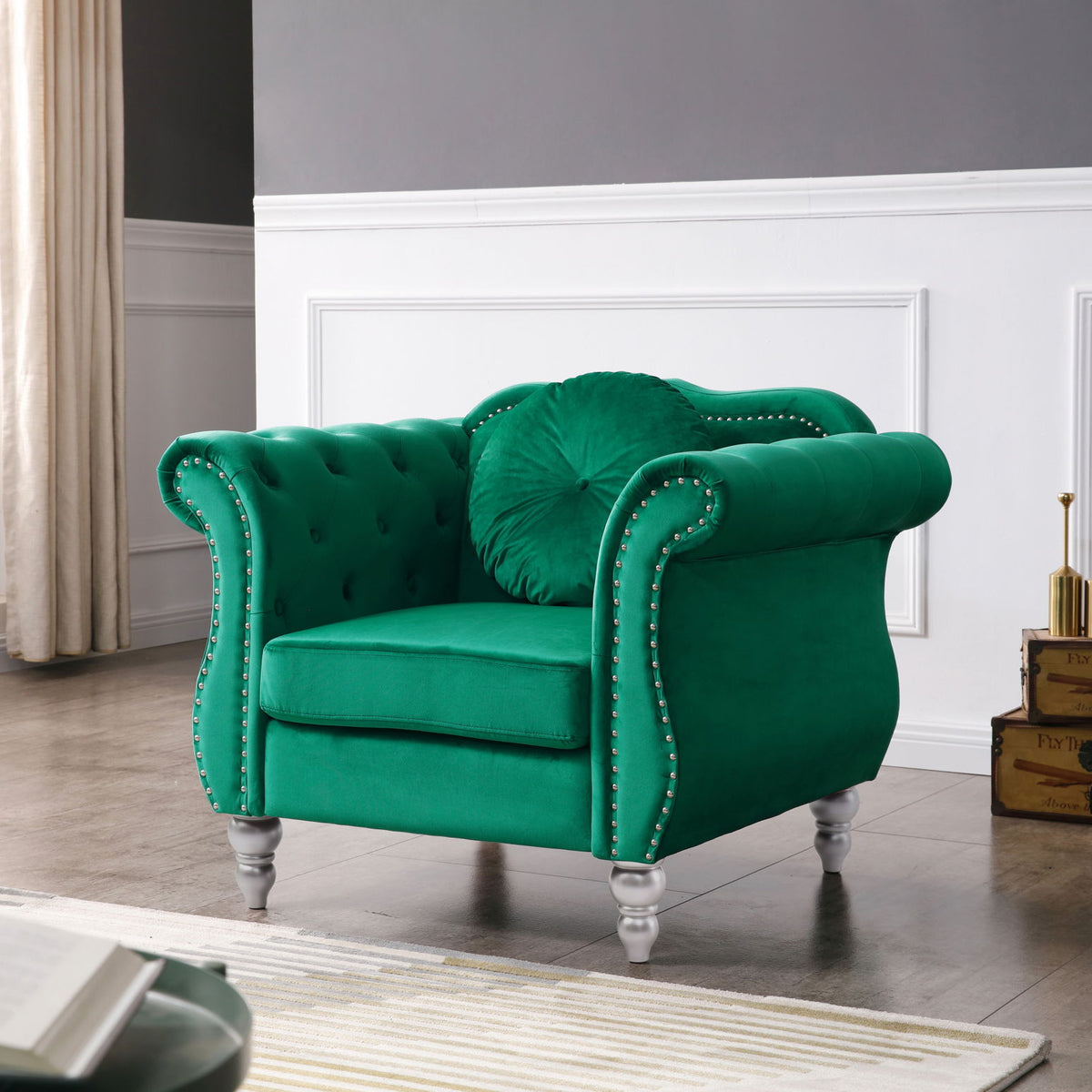 Chic Transitional Flared Arm Chair
