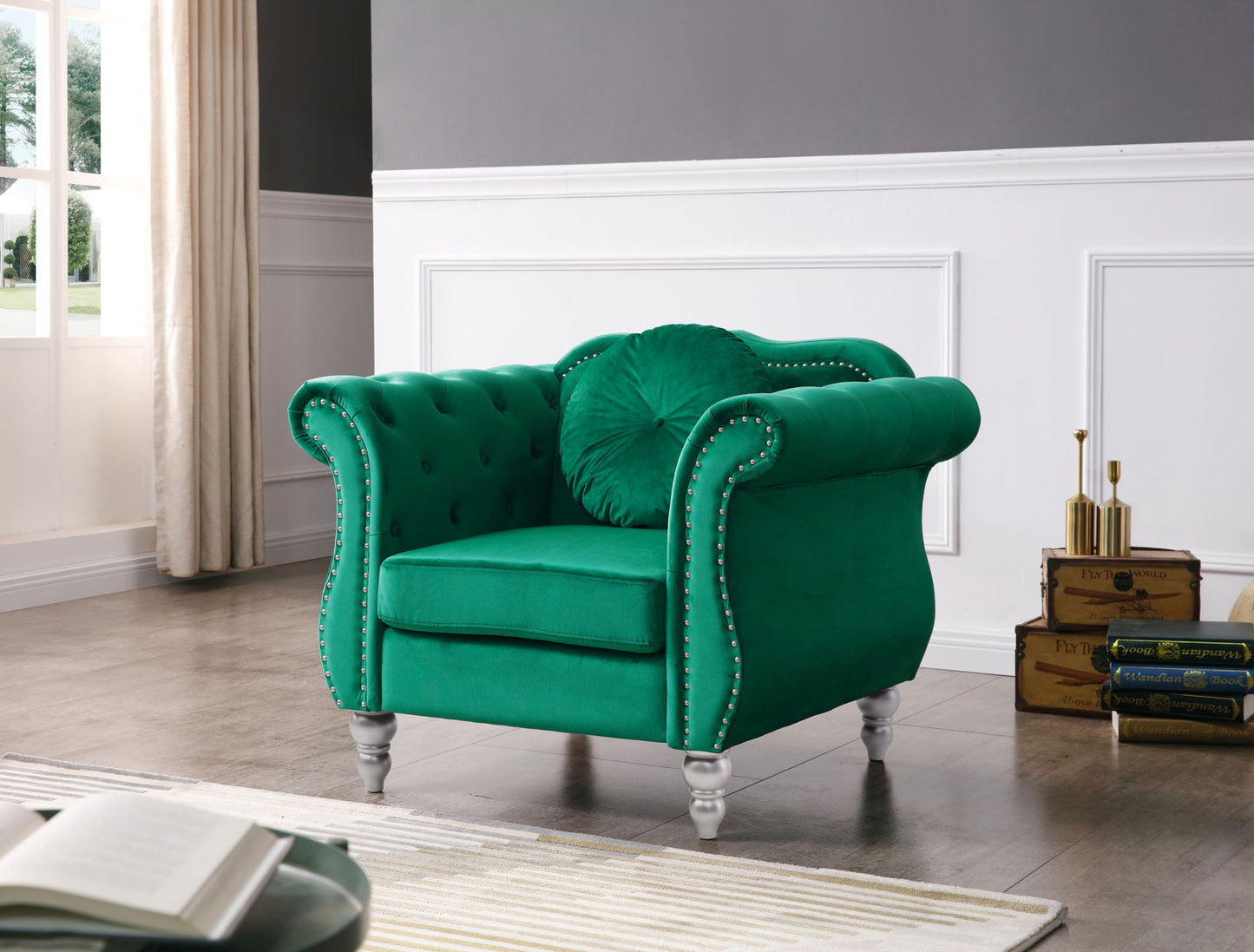 Chic Transitional Flared Arm Chair