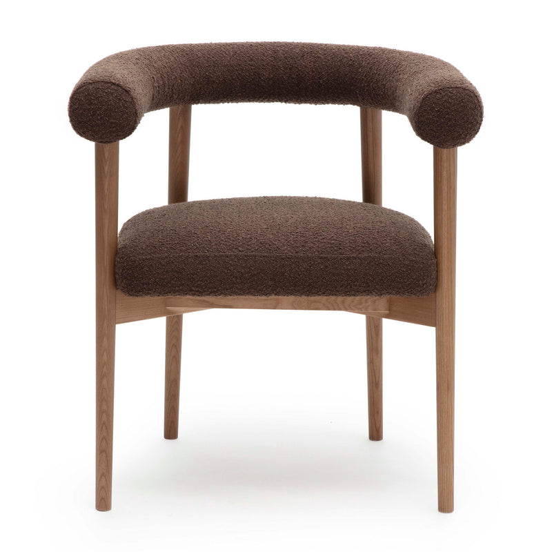 Spara - Performance Boucle Dining Chair - Chocolate Brown