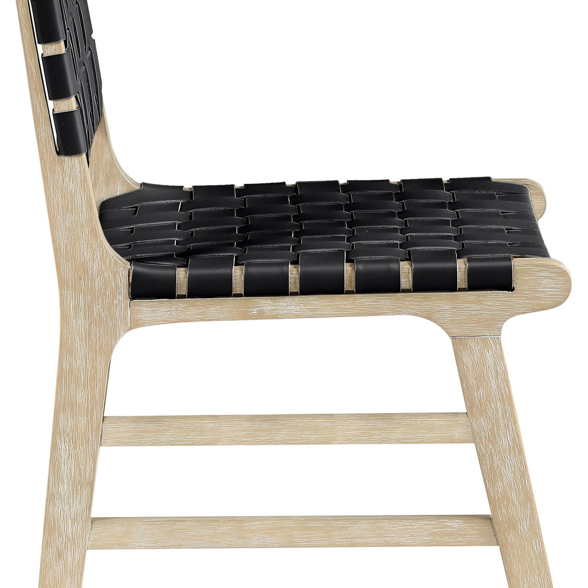 Entwine - Vegan Leather Upholstered Dining Chair - Painted Natural