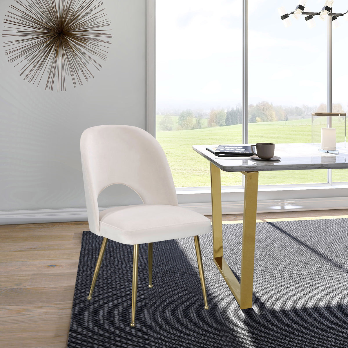 Logan - Dining Chair (Set of 2) - Gold Legs