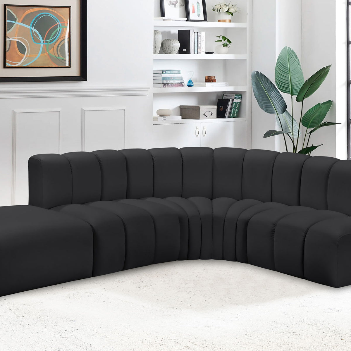 Arc - Faux Leather 5 Piece Corner Modular Sofa