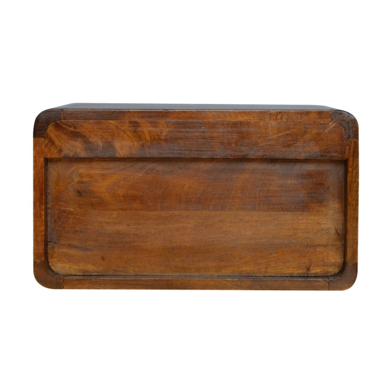 Wall Mounted Open Woven Bedside Table - Chestnut