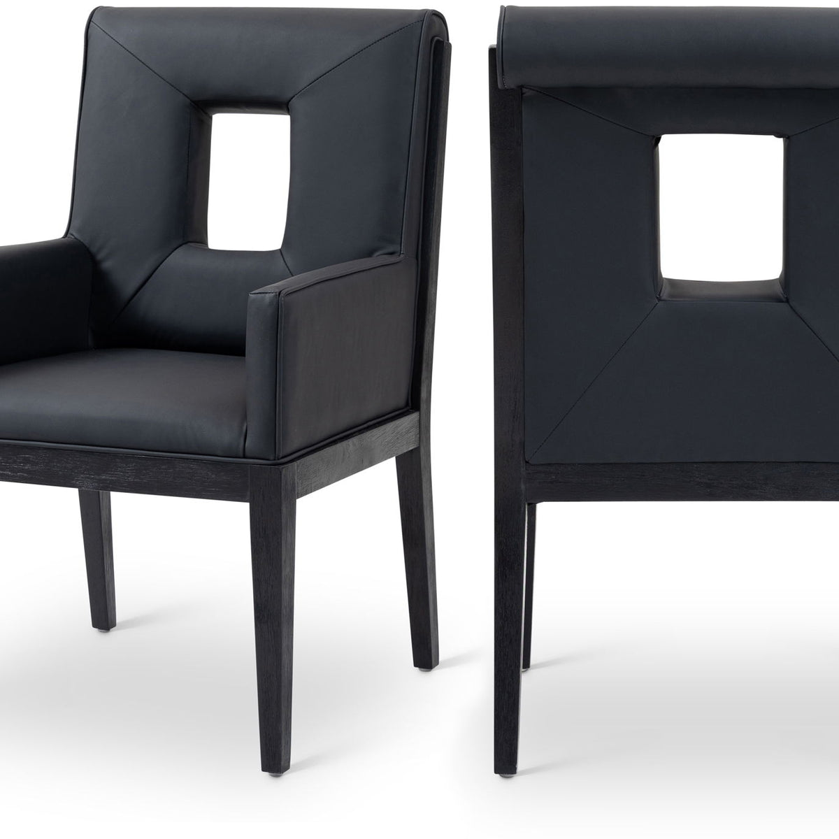 Gwendolyn - Faux Leather Dining Arm Chair With Black Frame