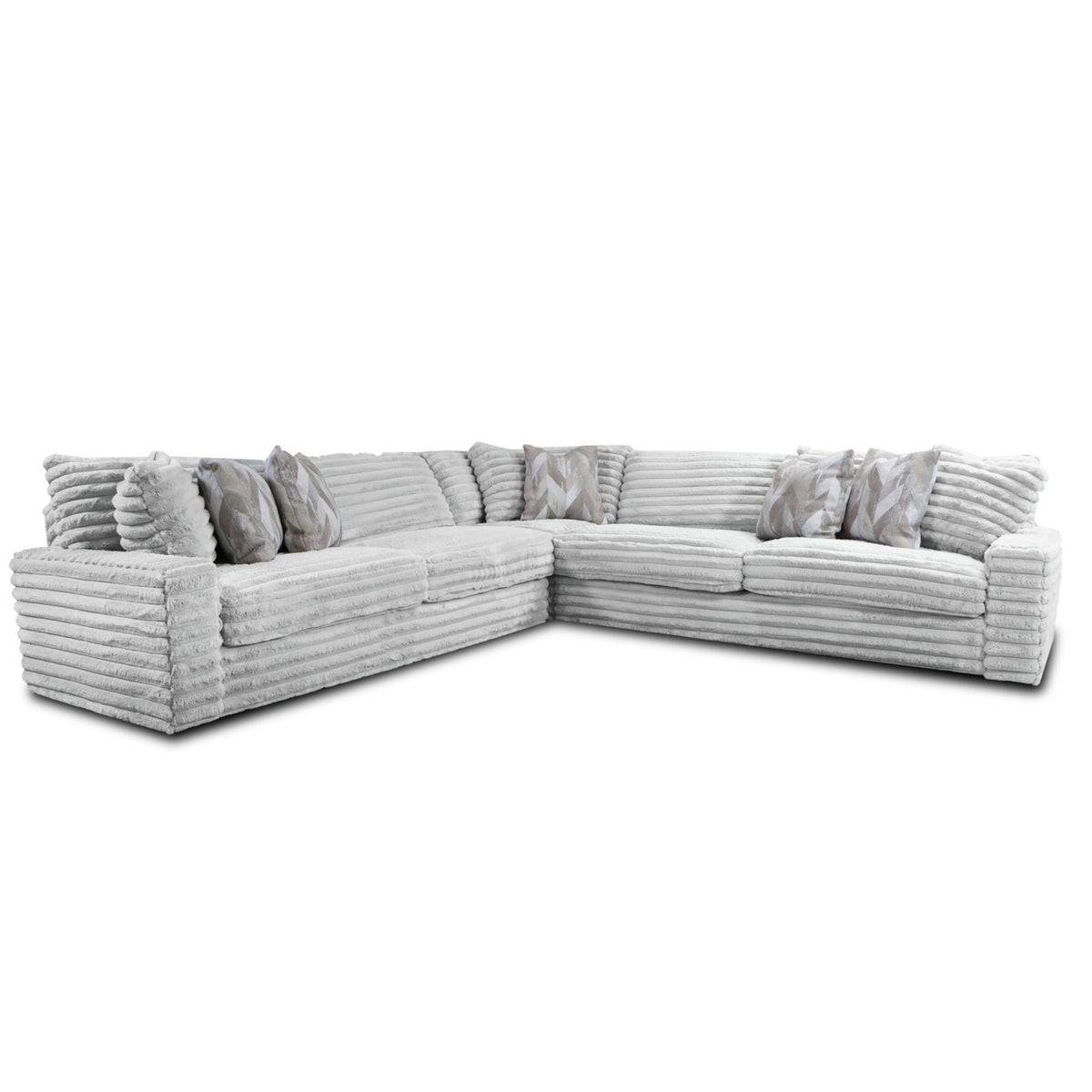 Serene - Sectional RHF Sofa With 3 Pillows - Hush Moonstruck