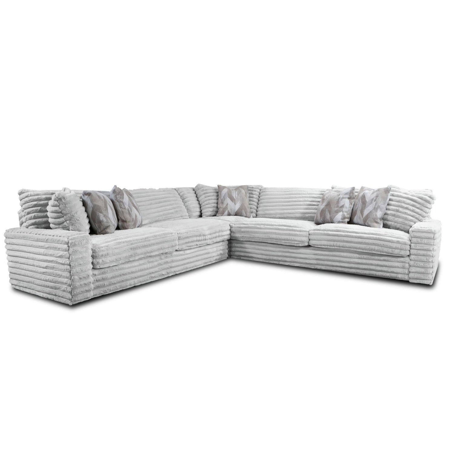 Serene - Sectional RHF Sofa With 3 Pillows - Hush Moonstruck