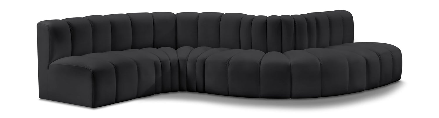 Arc - Faux Leather 6 Piece Curved Modular Sofa