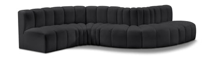 Arc - Faux Leather 6 Piece Curved Modular Sofa