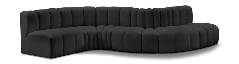 Arc - Faux Leather 6 Piece Curved Modular Sofa