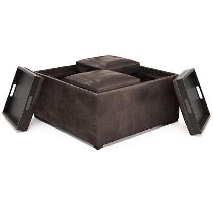 Avalon - Upholstered Square Coffee Table Storage Ottoman