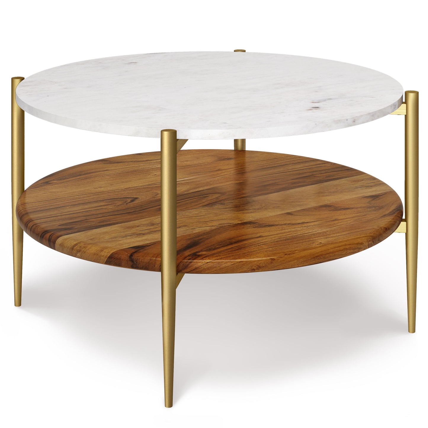 Wagner - Round Marble & Wood Table