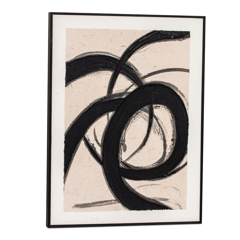 Poet - Framed Painting - Beige / Black