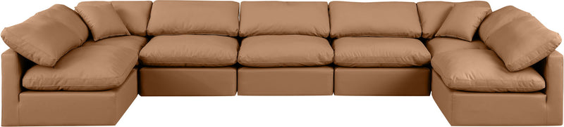 Indulge - Faux Leather 7 Piece Modular U-Shaped Sectional