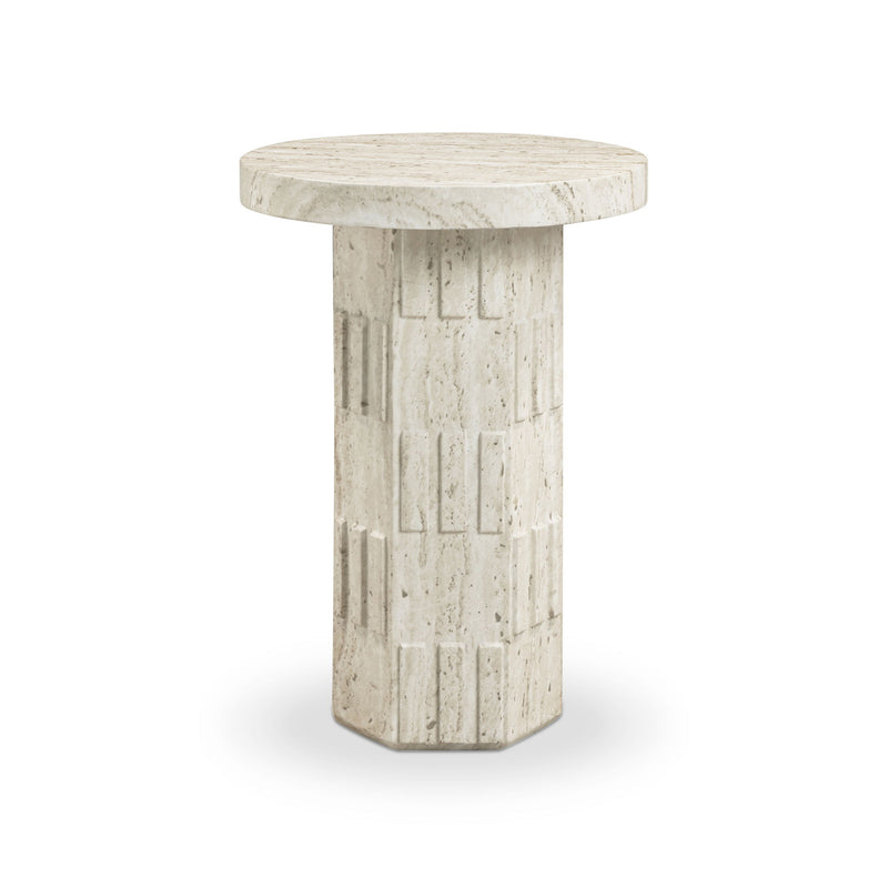 Asta - Concrete Indoor/Outdoor Side Table - Travertine