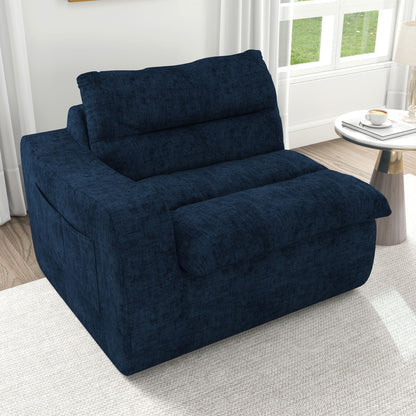 Modern Lazy Floor Sofa With Right Arm, Comfortable Beanbag Lounge