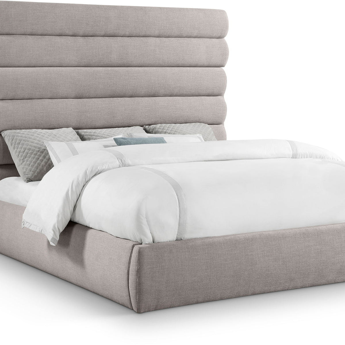 Adam - Linen Fabric Bed With 70.5" Headboard