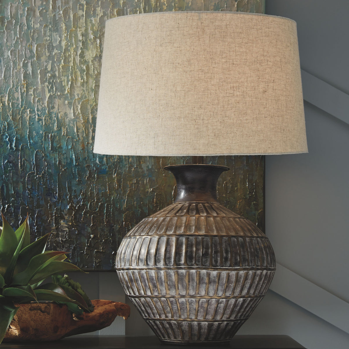 Magan - Antique Bronze Finish - Metal Table Lamp