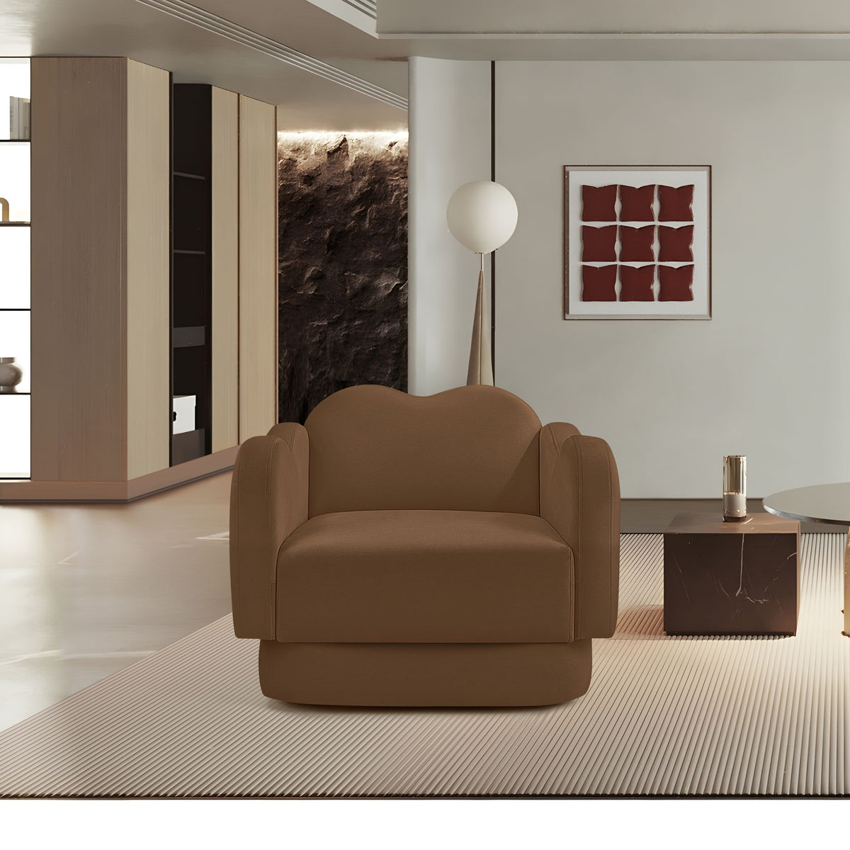 Bloom - Velvet Chair - Saddle