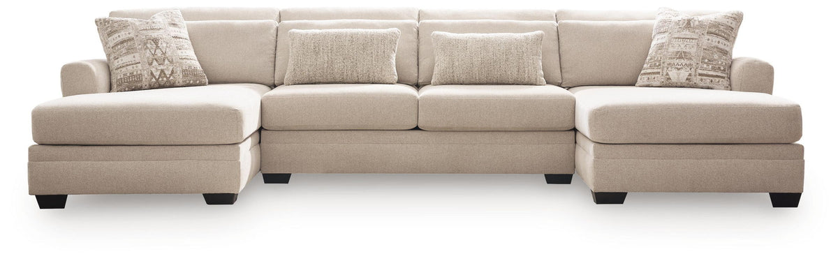 Mandi Point - 3-Piece Double Chaise Sleeper Sectional - Marble