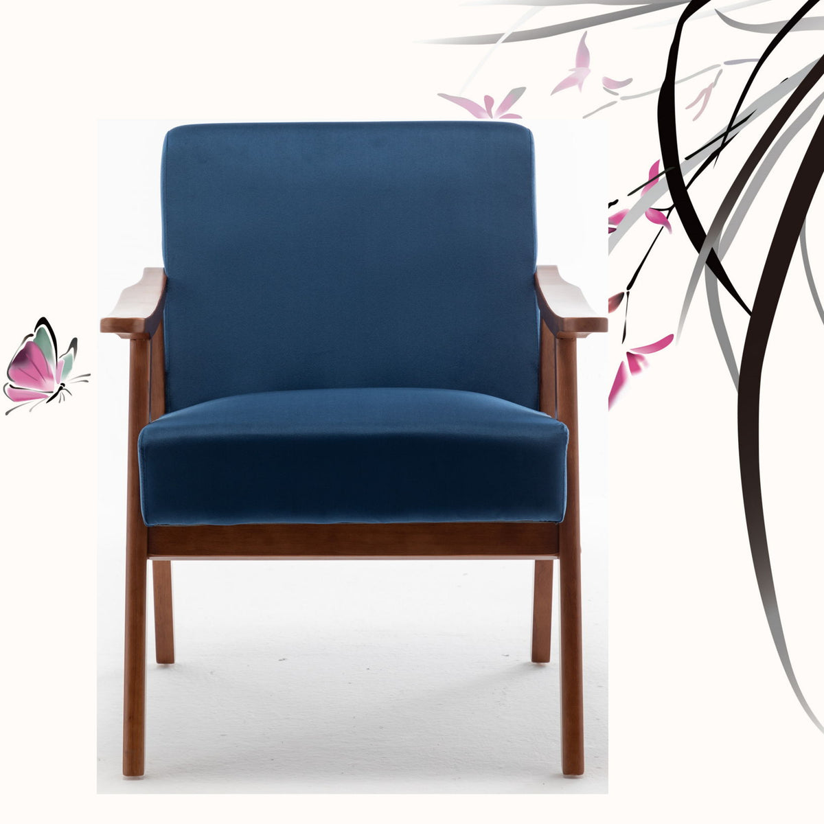 Accent Chair, Classic Mid Century Modern For Extra Seating