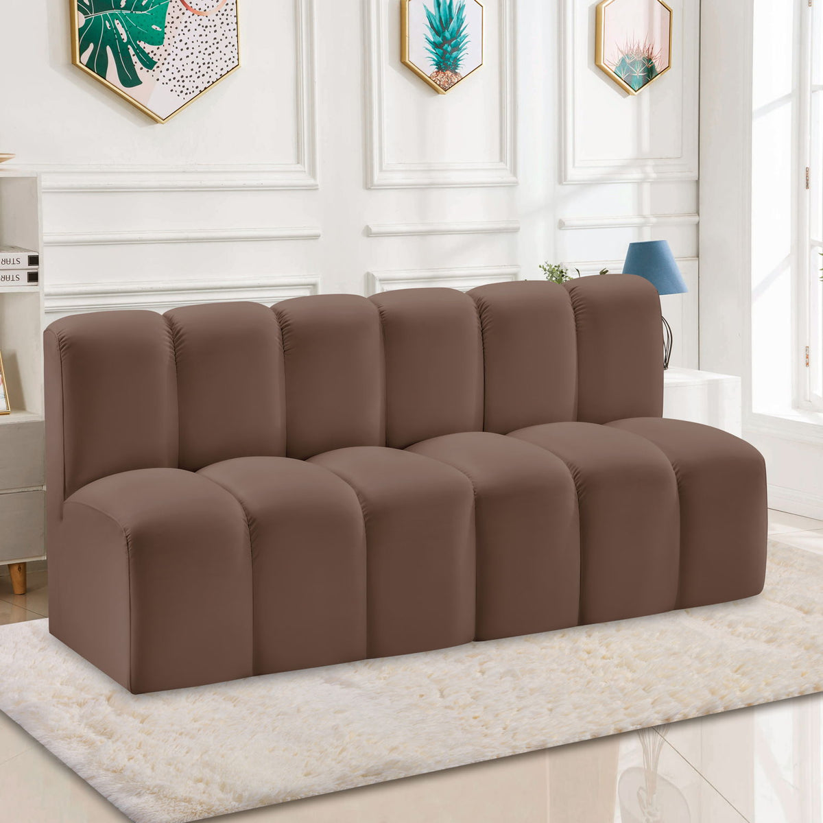 Arc - Faux Leather 2 Seats Modular Sofa