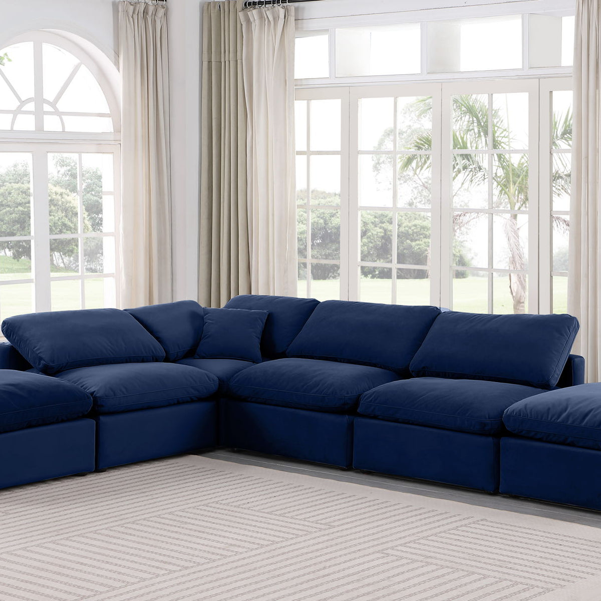 Indulge - Velvet 6 Piece Modular Armless Sectional
