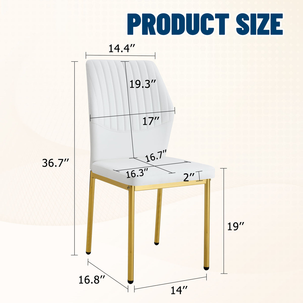 Luxury Simple Chair With Metal Gold Leg