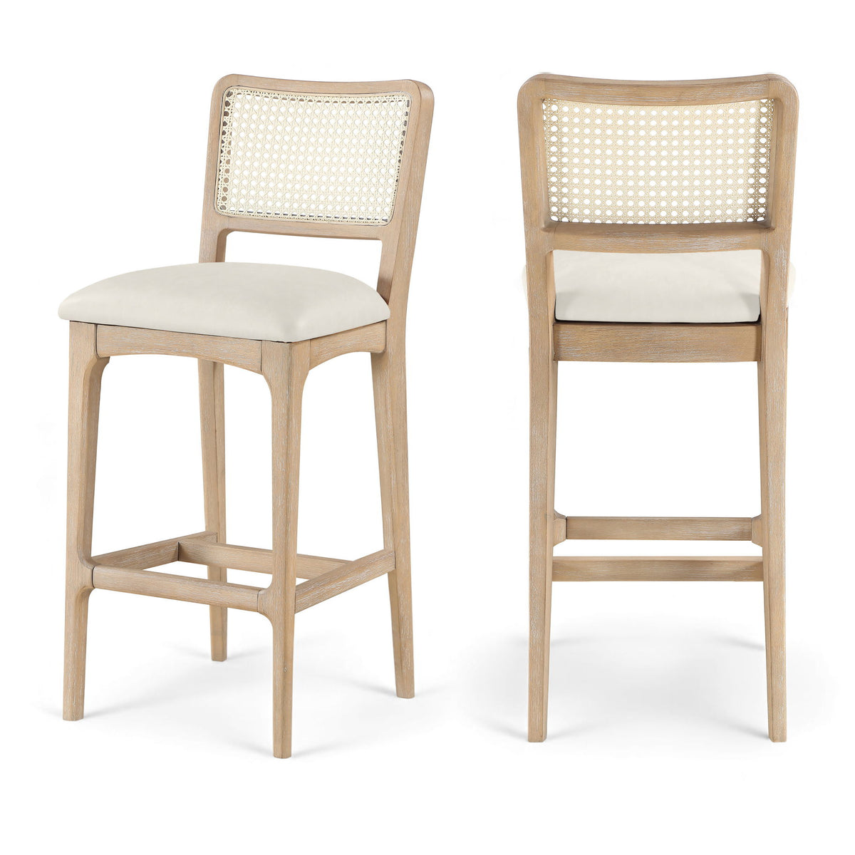 Atrium - Upholstered Bar Stool (Set of 2) - Brushed Natural Frame