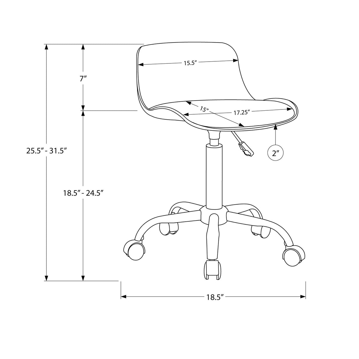 Office Chair, Adjustable Height, Swivel, Ergonomic, Modern
