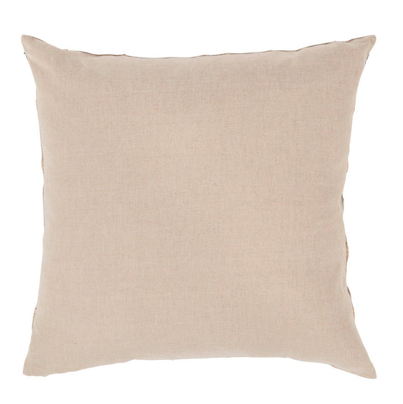 Stratton ML pillow, solid beige square pillow with stitched edges