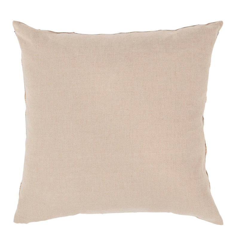 Stratton ML pillow, solid beige square pillow with stitched edges