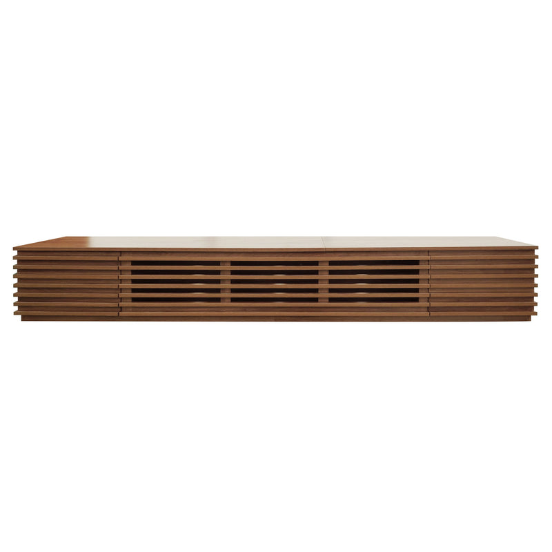 TV Stand, Entertainment Center With Cable Management And Soft Closing Hinges - Walnut