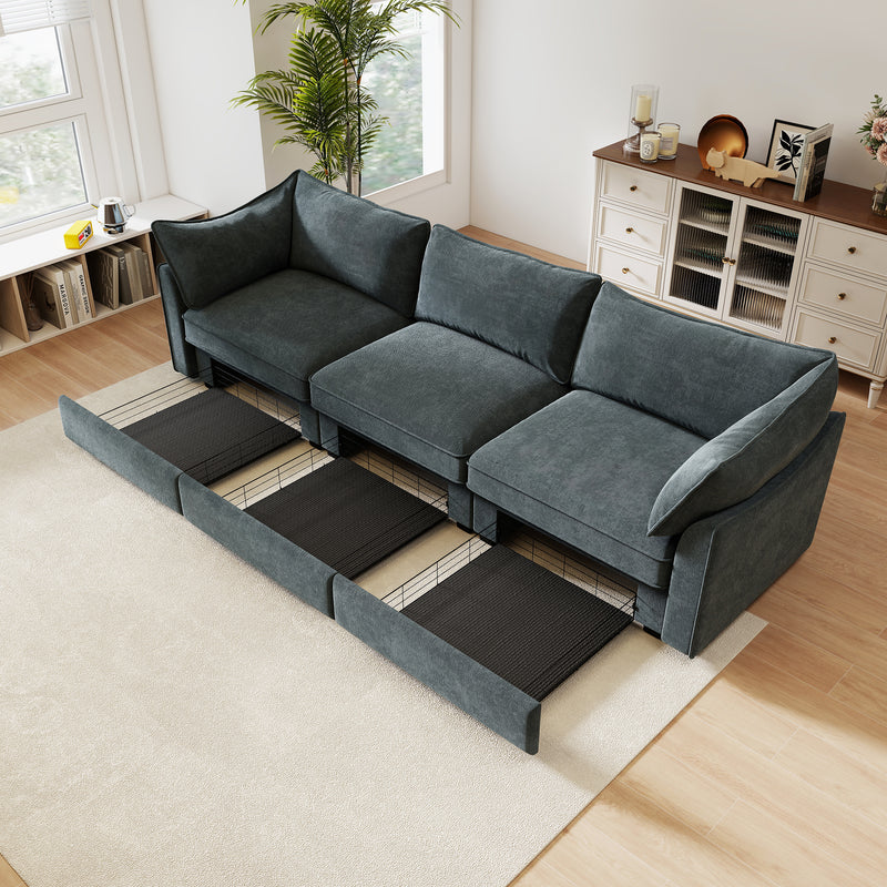 3-Seater Chenille Sofa - Chenille
