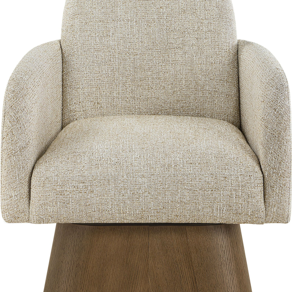 Marlowe - Linen Textured Fabric Upholstered Swivel Accent Chair - Stained Brown