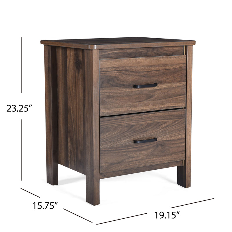 Titeca - Contemporary Wood 2 Drawer Nightstand