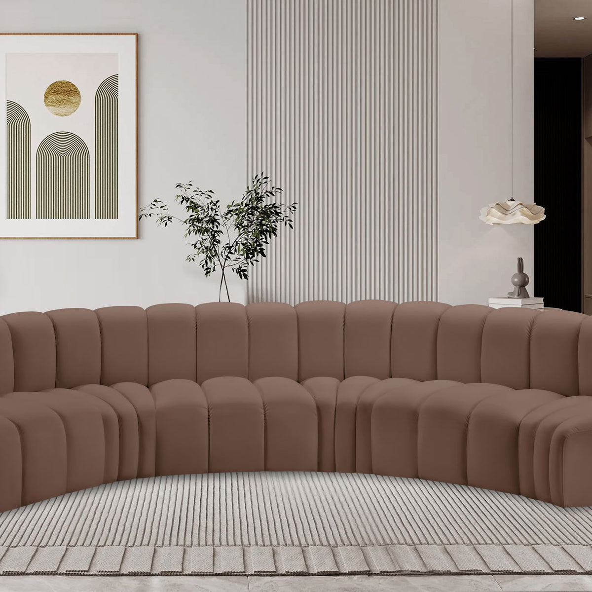 Arc - Faux Leather 6 Piece U-Shaped Modular Sofa