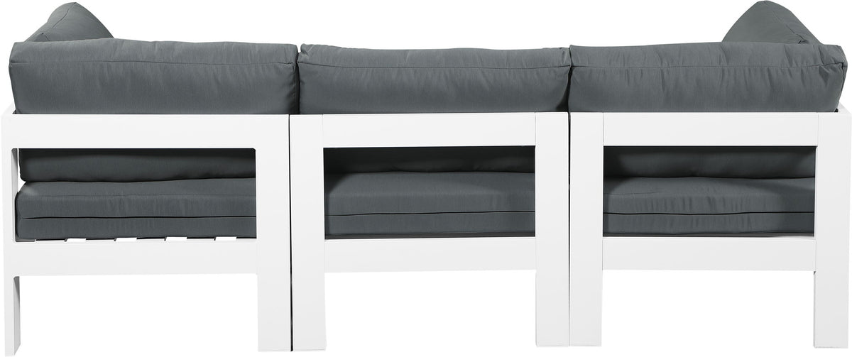Nizuc - Outdoor Patio 3 Seat Modular Sofa With White Frame