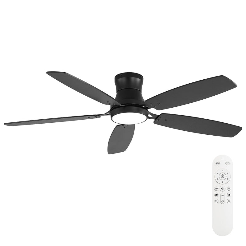 42" Ceiling Fan With Light, Tri Color Dimmable, DC Motor, 5 Blades