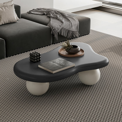 Cloud-Shaped Coffee Table Sphere Legs Black 40-inch