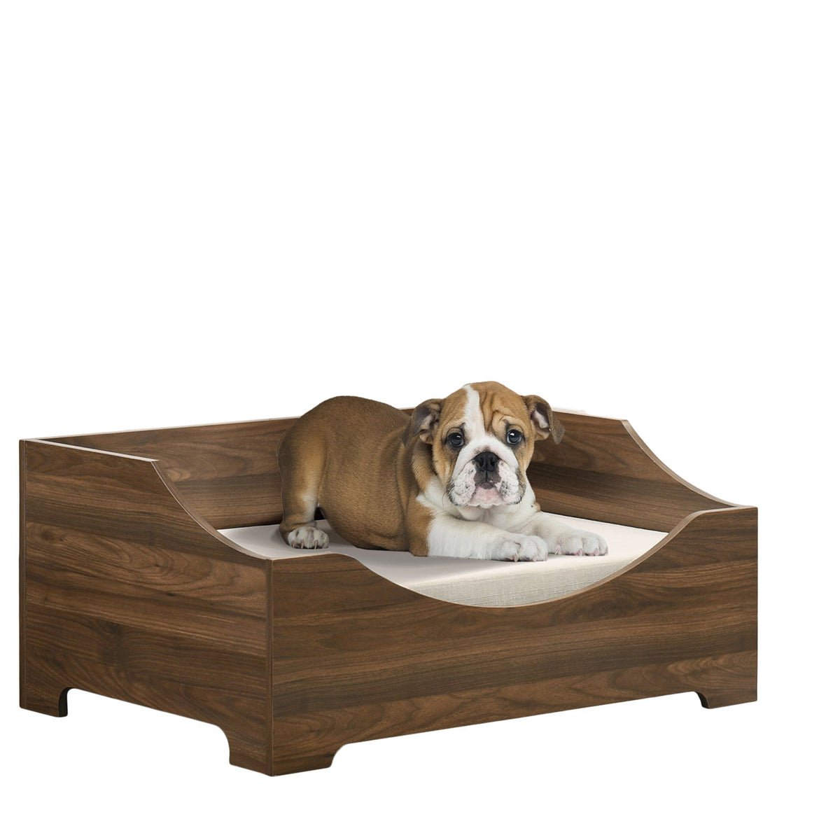 Gibson - Alder Wood Finish Comfy Pet Bed With Cushion - Brown